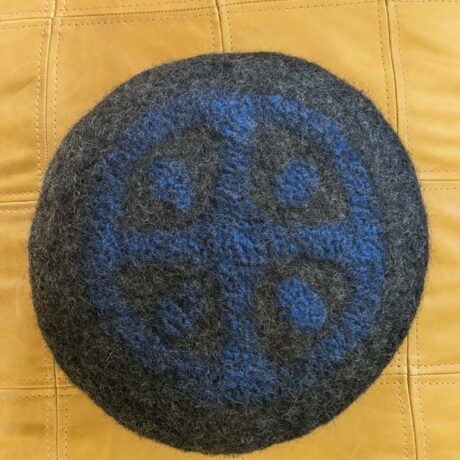 black and blue floor cushion